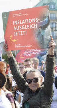 DKG Kundgebung, Pariser Platz, Berlin, "Inflationsausgleich jetzt!"